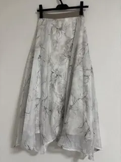 フリル取り外し可能！フラワープリント フレアスカート 美品 マイストラーダ