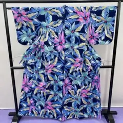 Y★4219★ 浴衣 夏着物 ゆかた 濃紺 パステルカラー