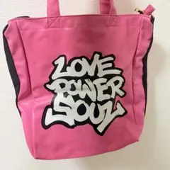 LB-03 LOVE POWER SOUL ロゴ トートバッグ ピンクのサムネイル