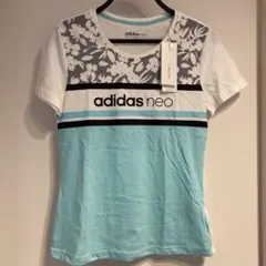 新品　未使用　adidas neo 半袖 Tシャツ ホワイト/アクア OTサイズ