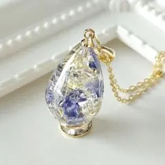 1885.スワロ入り♡ しずく型レジンネックレス♡ - メルカリ