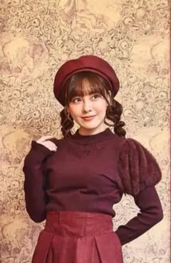 新品　しまむら　くる実　ノエル・ド・メモワール　袖フェザー　ニット　4L