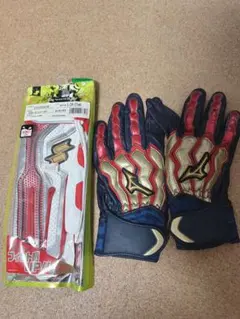 バッティング用手袋 Lサイズ 赤青金