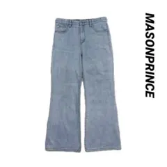 美品✨　MASONPRINCE フレアデニム　ワイドデニム　ライトブルー　L