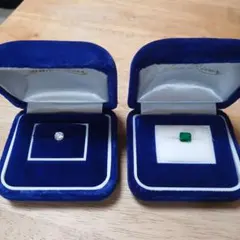 人工ダイヤモンドと人工エメラルド、2点セット