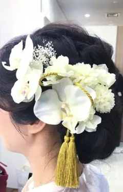 【セット】胡蝶蘭髪飾りセット 白無垢