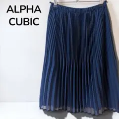 【アルファキュービック】シフォンプリーツ　ロングスカート　ウエストゴム　ブラックのサムネイル