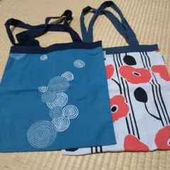 【最終お値下げ】盛岡　京屋染物店　縁日　和柄エコバッグ二点セット