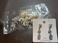 ブライダルアクセサリー　ヘアアクセサリーとピアスのセット　結婚式