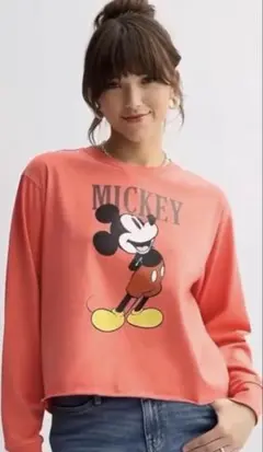 Disney Mickey 長袖 カットソー コーラルピンクのサムネイル