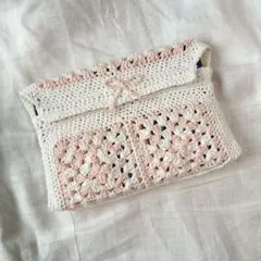 ブックカバー　編み物　かぎ針編み　ハンドメイド　ブックスリーブ　小物入れ