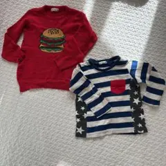 匿名配送 2着セット ブランシェス 100cm トレーナー セーター ロンＴ