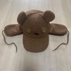 クマ耳付きキャップ ブラウン