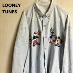 ルーニーテューンズ シャンブレーシャツ 刺繍キャラクターのサムネイル