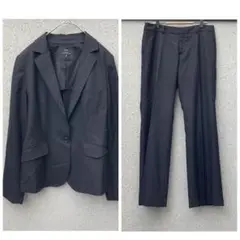 2695【イネド】13♡ピンストライプ パンツスーツ 後ろフェイクポケット 裏地