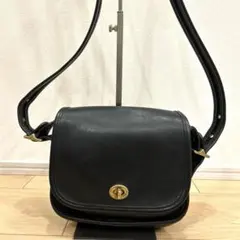 ✨稀少✨オールドコーチ　ショルダーバッグ ターンロック　レザーブラック 9965