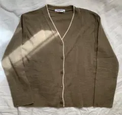 韓国　BBALJUNOCHO レディース Vネック ニットカーディガン 茶系