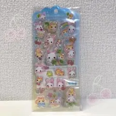 フワフワらびちゃん　ドロップジュエリーシール　平成女児