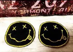 【2枚セット❣️】ニコちゃん　スマイル　アイロンワッペン 刺繍ワッペン