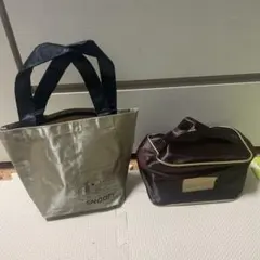 SNOOPY ゴームド　ブラウン小型バッグとポーチのセット