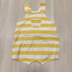 プチバトー ストライプロンパース 6m/67cm