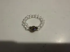 ラブラドライト 多面カット水晶リング 14～15号