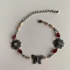 No.63   淡水パールとチェコビーズのアンティーク風ブレスレット