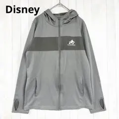 Disney ディズニー ミッキー ランニング パーカー M グレー 灰色 指穴