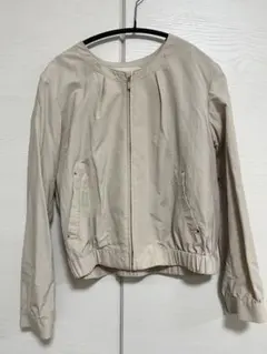 anySIS ジャケット 長袖 丸襟 ベージュ