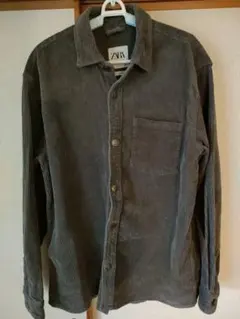 ZARA グレー コーディロイジャケット　MENSサイズ L