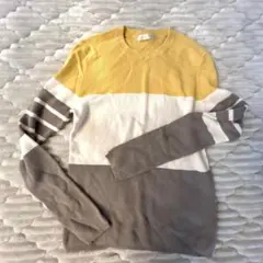 1240【イッツインターナショナル】レディース　クルーネック　長袖　ニット　M