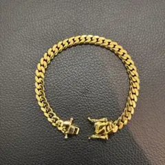 18k gp マイアミチェーン ソリッド ゴールド ブレスレット アバランチ