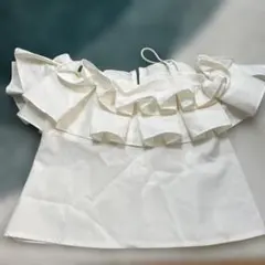 グレイル【M】白系 フリルキャミソール オフショルダー ボリュームフリル