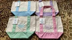 TRADER JOE'S ミニパステルトートバッグ4色セット