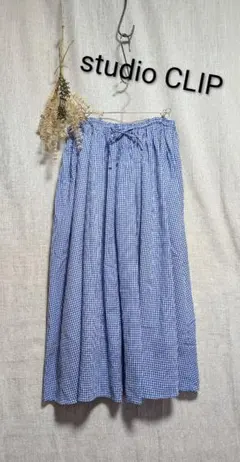 ✾ studio CLIP ✾ ギンガムチェック　スカート　blue