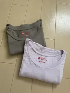 Hanes ヘインズ　Tシャツ　オリーブ・ラベンダーTシャツセット Mのサムネイル