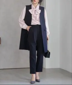 RANAN ラナン　スーツ　セットアップ　ジレ　S 7号　ネイビー　パンツ