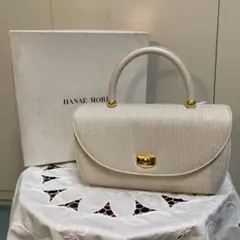 HANAE MORI ハンドバッグ ホワイト ゴールド金具　（433）のサムネイル