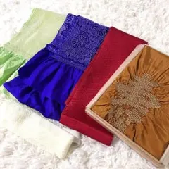 帯揚げ2セット　伊達えり（赤）　シルクの風呂敷 腰紐　まとめセット