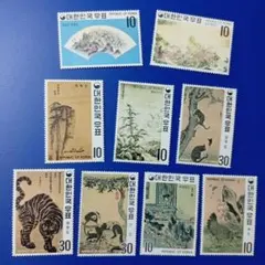 8413 外国切手 韓国 1970年 名画シリーズ1次 9種完