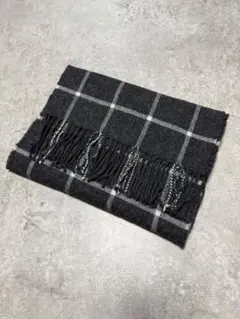 無印良品 ウール100 チェック柄マフラー 30×180