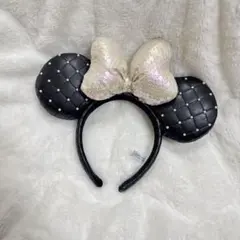 ミッキー耳カチューシャ パール装飾付き