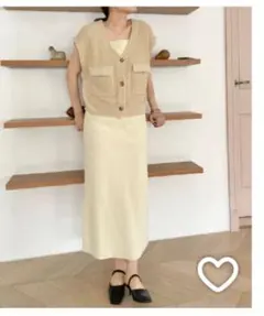 LOWRYSFARM【セットアイテム】メッシュベスト＊キャミワンピース2P