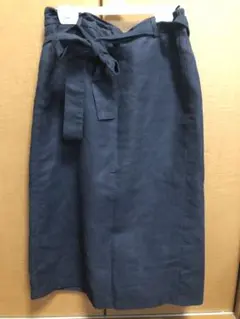 【匿名配送】GU ネイビー スリットロングスカート　XL スエード風
