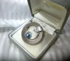 シルバーアクセサリー　SILVER　ブローチ　パール　真珠　シルバー刻印★★
