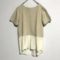 MICHEL KLEIN ベージュ レイヤード半袖Tシャツ　38 イトキンのサムネイル