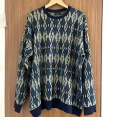 GDC 青・紺模様 MITSUKEKNITニットセーター XL - メルカリ