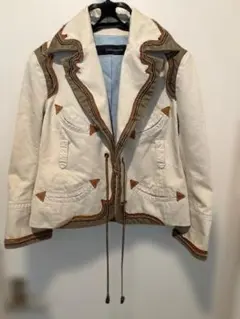 DSQUARED2ディースクエアド コットン＆レザートリム カジュアルジャケットのサムネイル