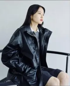 フェイクレザードロストブルゾン ジャケット LEPSIM