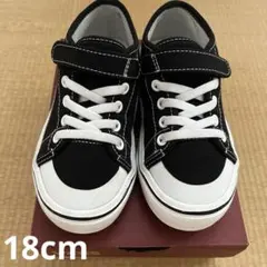 美品　VANS ブラック/ホワイト スニーカー ベルクロ付き　18センチ